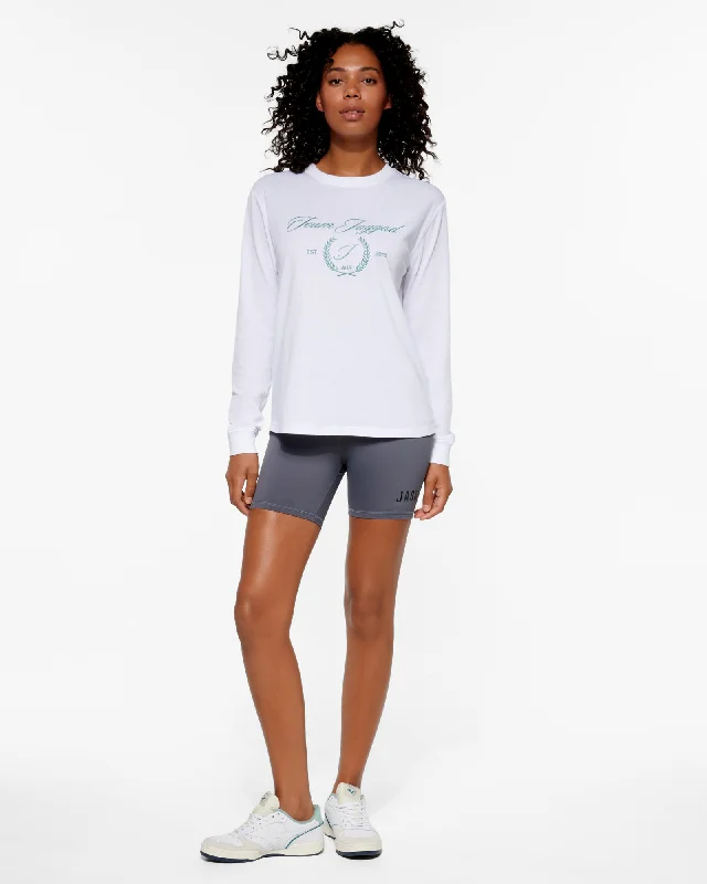 DALTON CLASSIC LONG SLEEVE TEE WHITE Chenille Brocade Lace