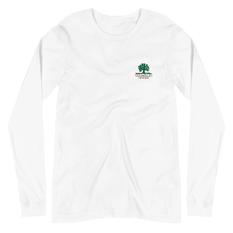 Family Tree | Embroidered Unisex Long Sleeve Tee Solid Print Embellished