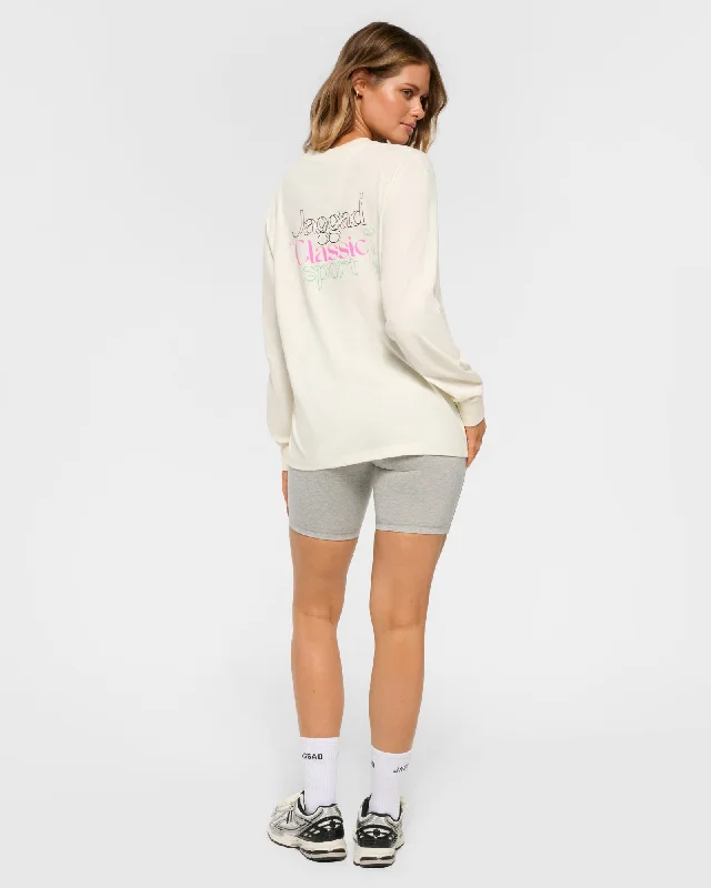 MONTE OVERSIZED LONG SLEEVE TEE SWAN Striped Floral Plaid