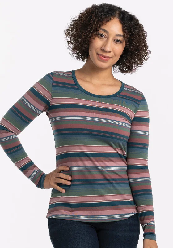 Remi Long Sleeve T-Shirt - Adirondack 2.0 Stripe Asymmetrical Pockets Print