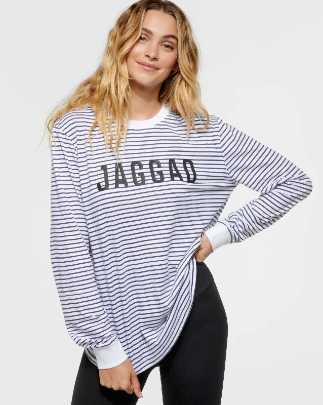 Classic Long Sleeve Tee Navy Stripe Polka Dot Checkered Tartan