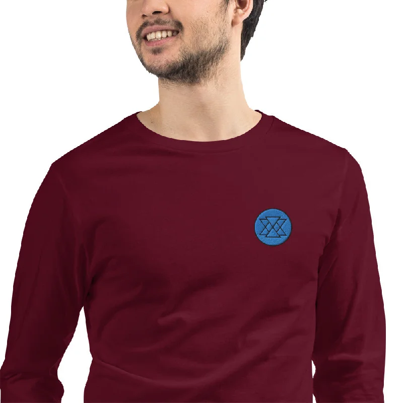 Timeless | Embroidered Unisex Long Sleeve Tee Zippered Front Buttoned Front Snap Front Timeless | Embroidered Unisex Long Sleeve Tee Zippered Front Buttoned Front Snap Front