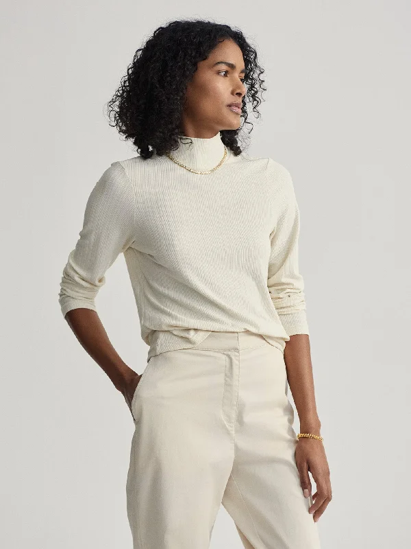 Varley Astrid Fitted Long Sleeve Tee - Birch Anti-Pilling Machine Wash Handmade