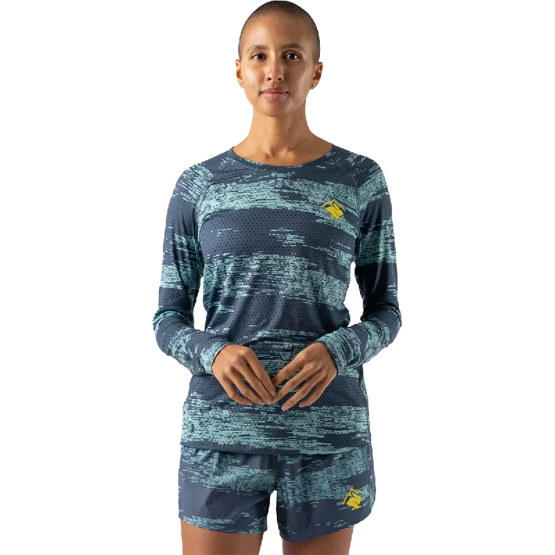 Women's EZ Tee Perf Long Sleeve Trail Fleece Fabric Down Fabric Feather Fabric