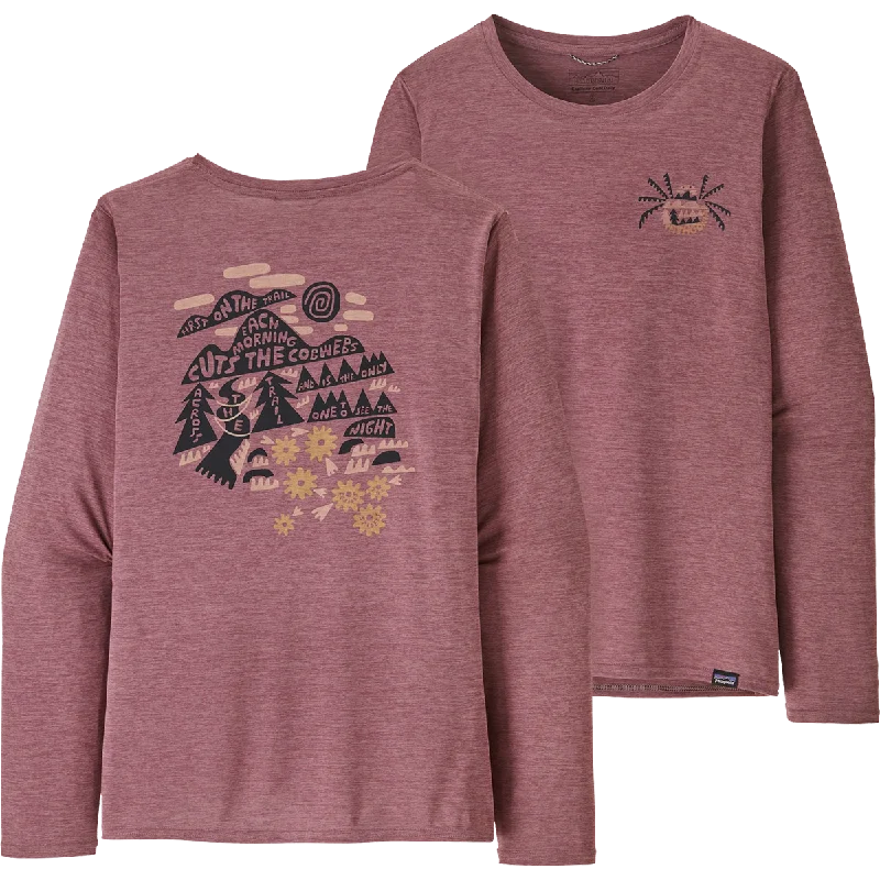 Women's Capilene Cool Daily Graphic Long Sleeve Tee Lace Blend Ribbed Blend Corduroy Blend