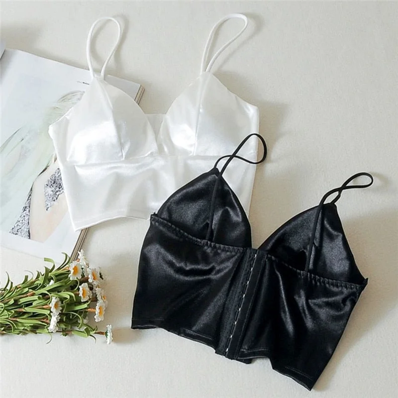 Sexy Woman Blouses | Chest Wrap Bandeau Underwear Satin Long Blouse
