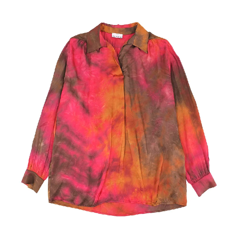 Sfizio Women's Shade Red Remember Autumn Blouse Floral Print Blouse