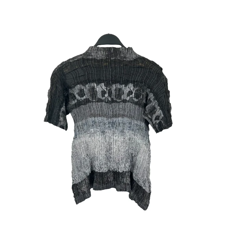 ISSEY MIYAKE/SS Blouse/M/Black/Polyester Frilled Cuff Blouse