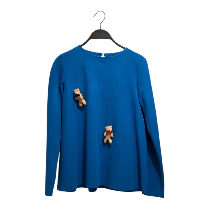 VIVETTA/LS Blouse/S/Cotton/BLU/BEAR PIN SHIRT Off-Shoulder Wrap Blouse