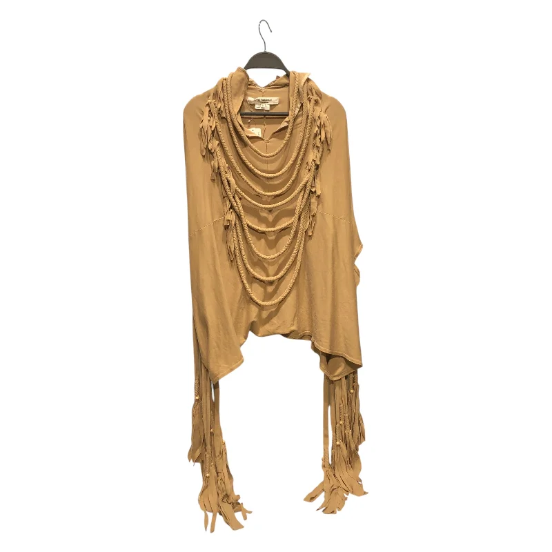 JUNYA WATANABE COMME des GARCONS/LS Blouse/S/Polyester/KHK/FRINGE SHIRT Ruched Sleeve Blouse
