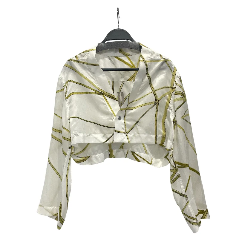 Rick Owens/LS Blouse/4/All Over Print/Rayon/WHT/FOGACHINE 22/NWT Bell Sleeve Blouse