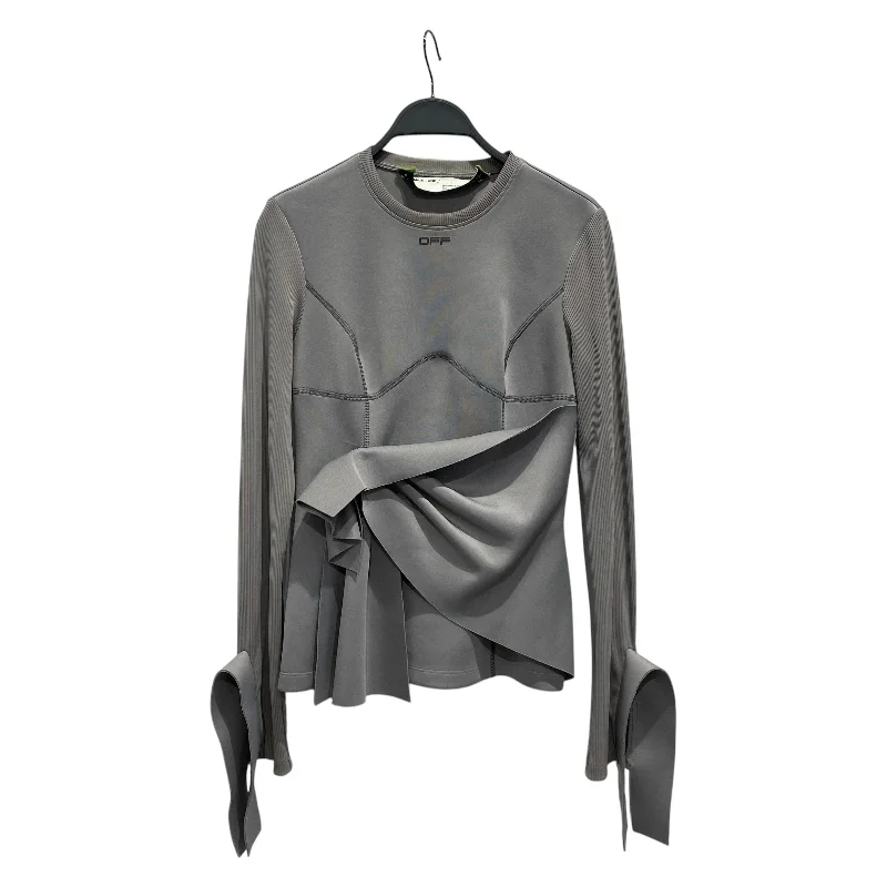 OFF-WHITE/LS T-Shirt/40/GRY/jersey wrap blouse Double-Layered Blouse