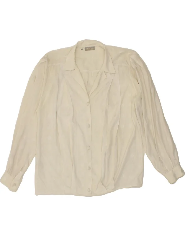AUGUSTUS Womens Shirt Blouse EU 44 XL Off White Versatile Layering Blouse