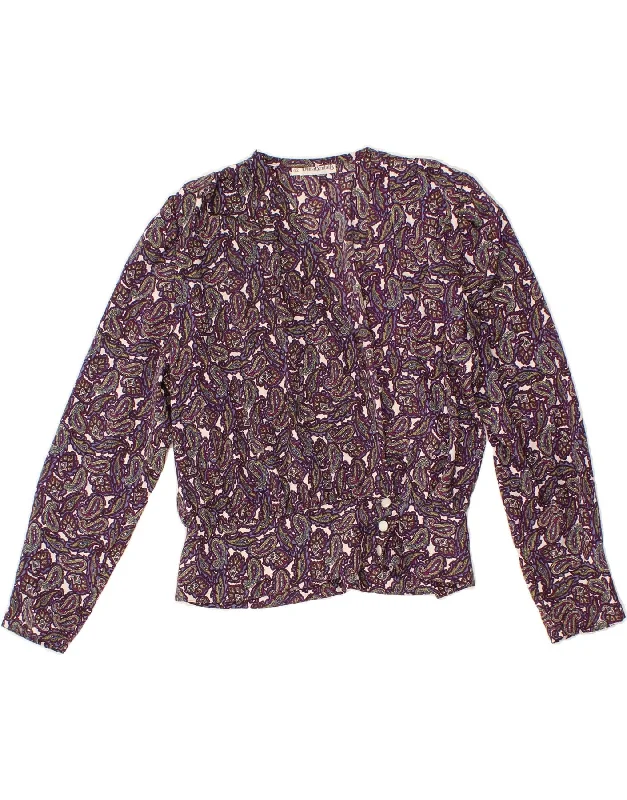 DIANA BENTALLS Womens Shirt Blouse IT 42 Medium Purple Paisley Polyester Floral Chiffon Blouse DIANA BENTALLS Womens Shirt Blouse IT 42 Medium Purple Paisley Polyester Floral Chiffon Blouse