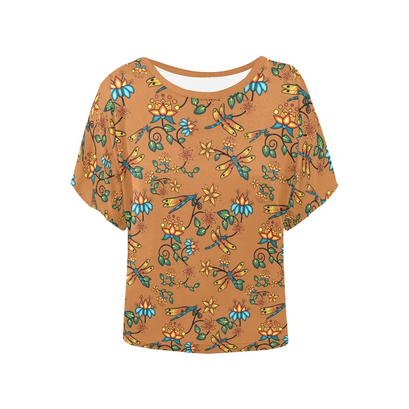 Dragon Lily Sierra Women's Batwing-Sleeved Blouse T shirt High Neck Blouse