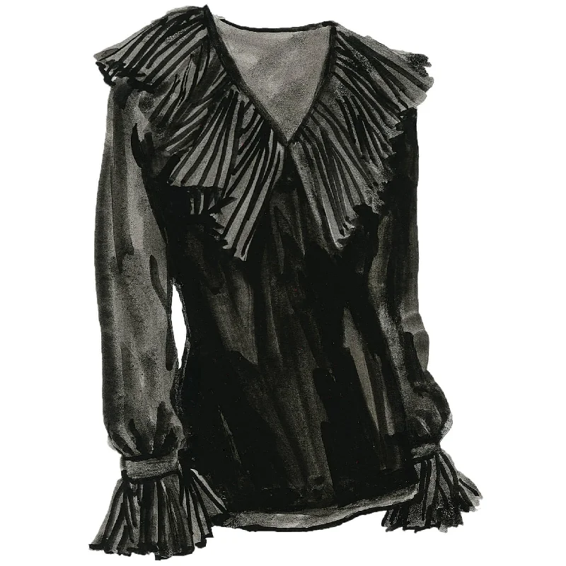 Glamorous V-ruffle Blouse Chic Square Blouse