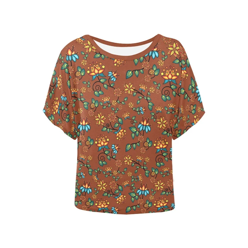Lily Sierra Women's Batwing-Sleeved Blouse T shirt Sheer Sleeve Blouse