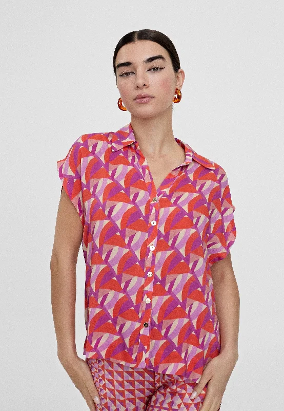 Flowing printed blouse Smart Business Blouse