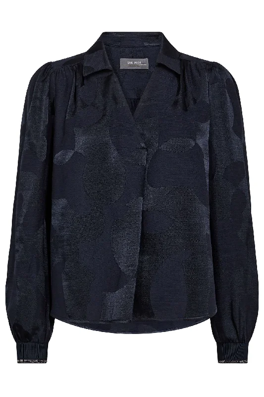 Mos Mosh 167050 Salute Navy Aldo Baubles Jacq Blouse Relaxed Fit Blouse