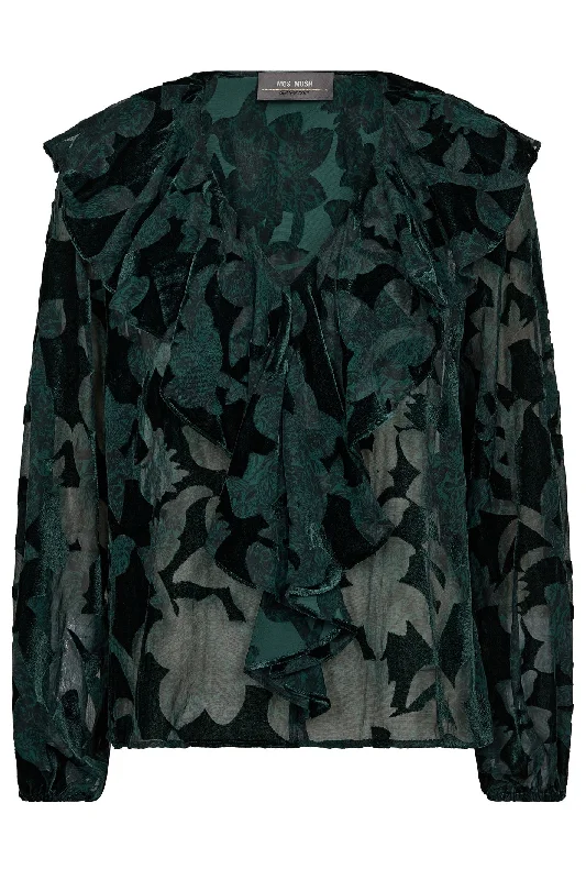 Mos Mosh 167420 Storm Green Basile Burn Blouse Polished Work Blouse