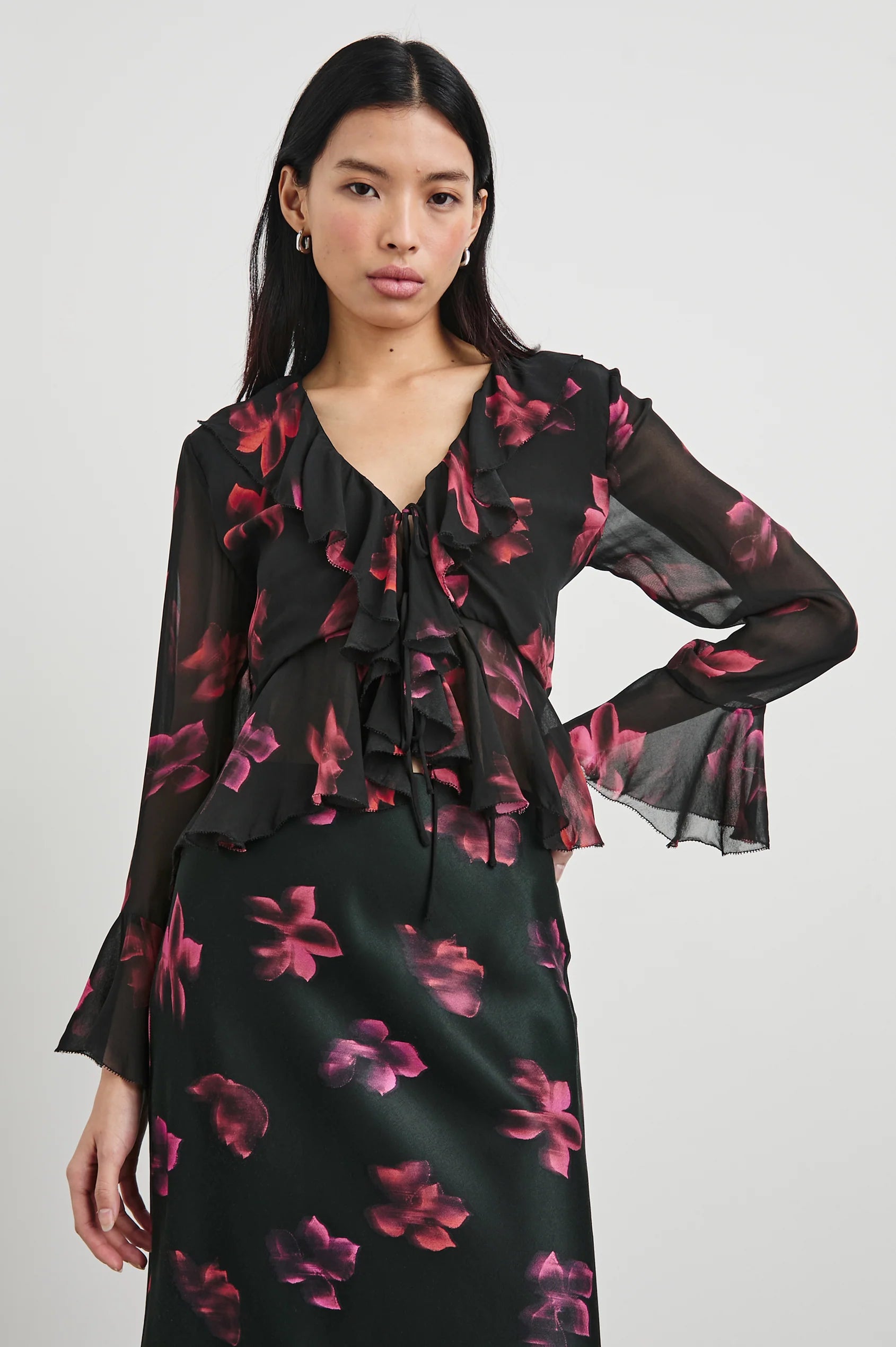 Nicoletta Blouse Feminine Satin Blouse