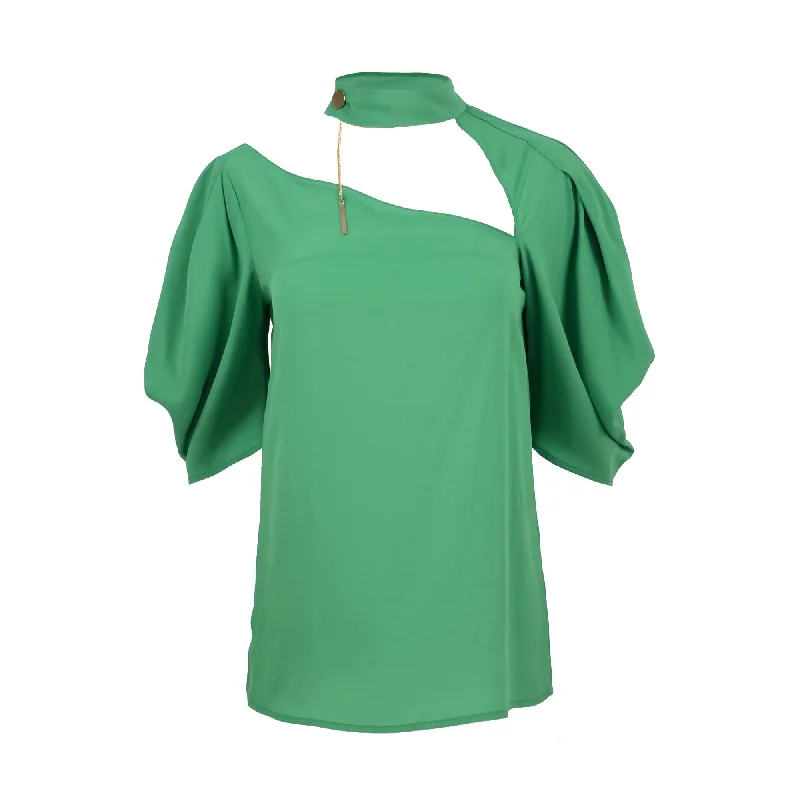 Simona Corsellini Women's Silk Blouse Frilled Cuff Blouse