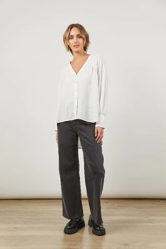 PANORAMA BLOUSE DOVE Lightweight Linen Blouse