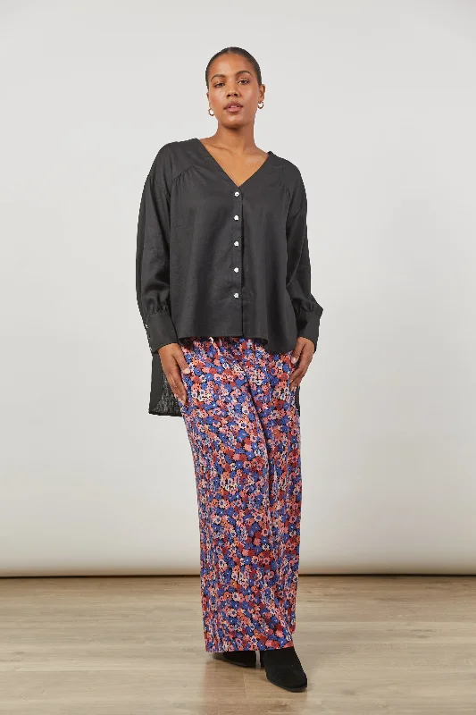 PANORAMA BLOUSE ONYX Soft Satin Blouse