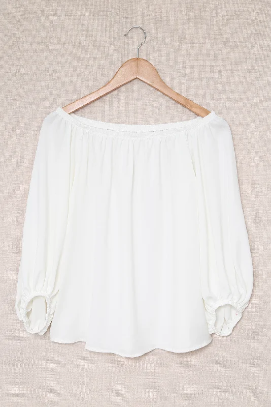 Romantic Off-the-Shoulder Blouse Classic Minimalist Blouse