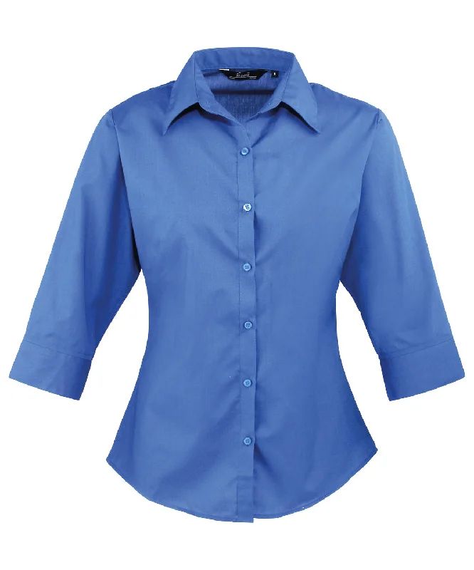 Royal - Women's ¾ sleeve poplin blouse Casual Relaxed Fit Blouse