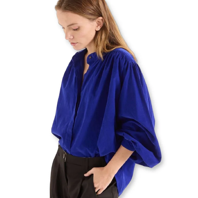 Sacrécoeur Gianni Blouse Cobalt Double-Layered Blouse
