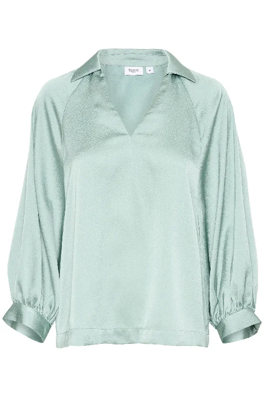 Saint Tropez 30513659 HandianiSZ Blouse Blue Surf Elegant Office Blouse