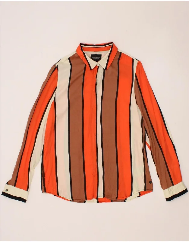 SCOTCH & SODA Womens Shirt Blouse UK 12 Medium Multicoloured Striped Feminine Tie Blouse