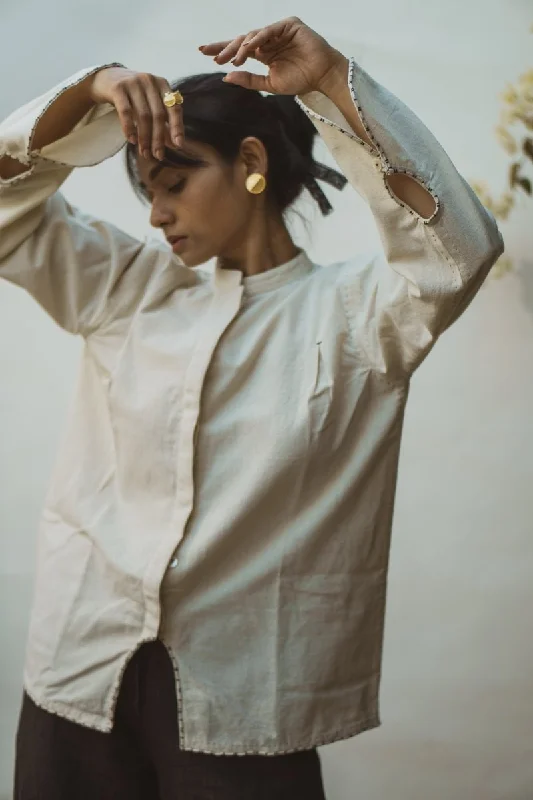 Sonder Cotton Mandarin Collar Blouse Soft Modal Blouse