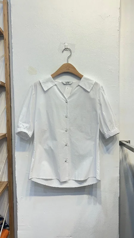 Summer white blouse shirt Flowy Bohemian Blouse