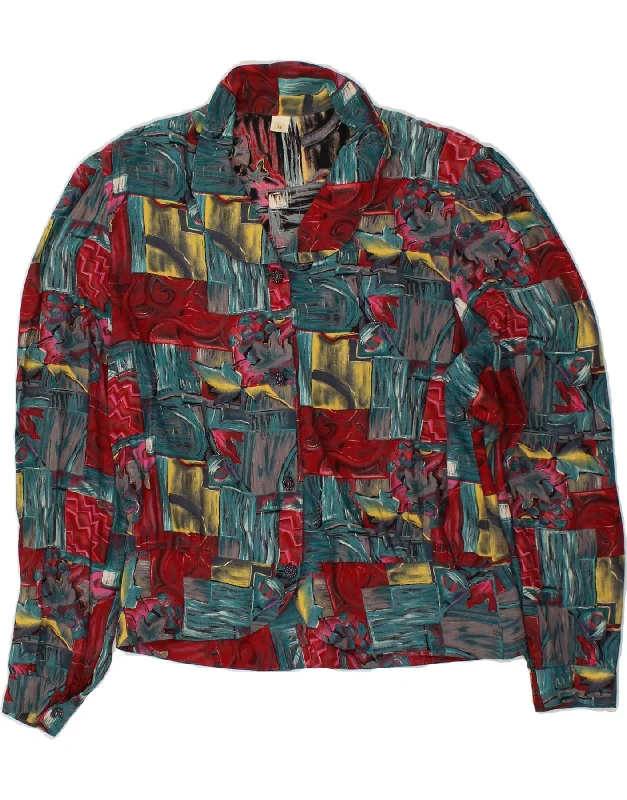 VINTAGE Womens Shirt Blouse UK 14 Medium Multicoloured Patchwork Vintage Lace Blouse VINTAGE Womens Shirt Blouse UK 14 Medium Multicoloured Patchwork Vintage Lace Blouse