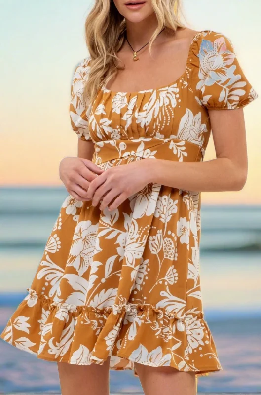 Floral Mini Dress Comfortable Casual Mini Dress
