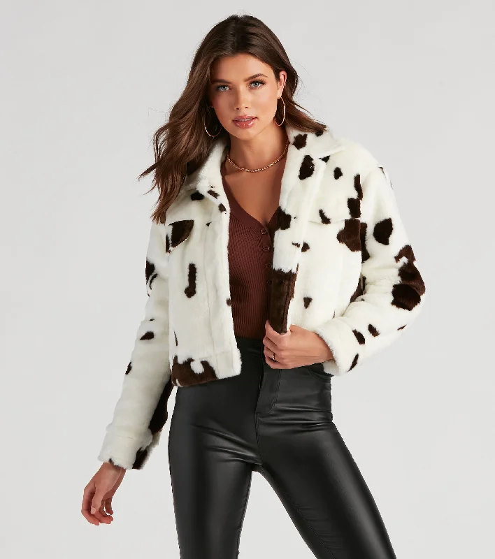 Ahead Of The Herd Cow Print Jacket Chenille Jacket Brocade Jacket Lace Jacket