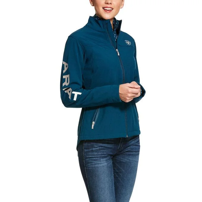 Ariat- Womens New Team Soft-shell Jacket in Teal Snapped Jacket Toggled Jacket Drawstring Jacket Ariat- Womens New Team Soft-shell Jacket in Teal Snapped Jacket Toggled Jacket Drawstring Jacket