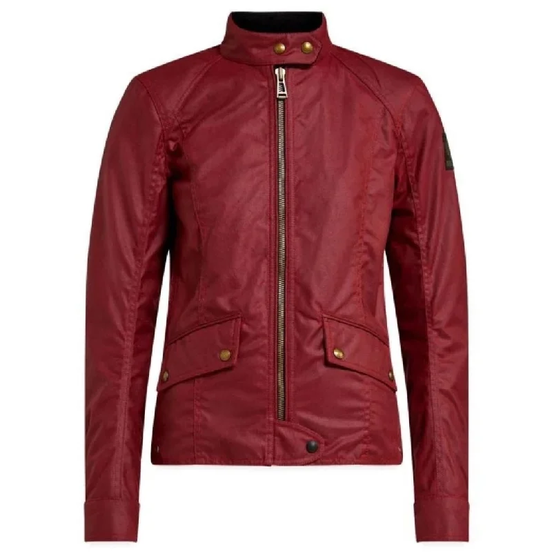 Belstaff Antrim Waxed Cotton Racing Red Jacket Front Pockets Side Pockets Patch Pockets Belstaff Antrim Waxed Cotton Racing Red Jacket Front Pockets Side Pockets Patch Pockets
