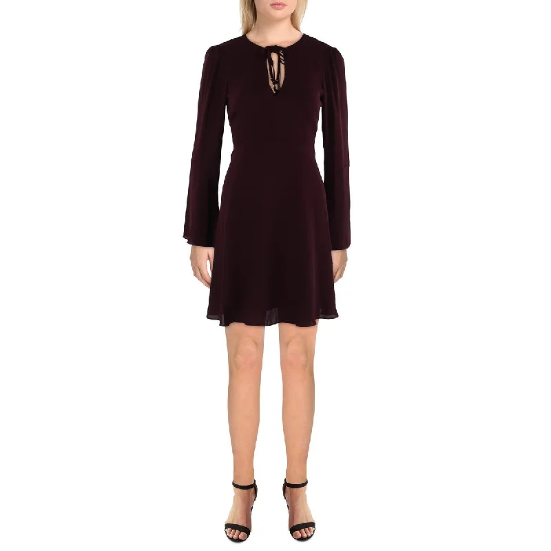 Womens Chiffon Double-V Mini Dress Fashionable Boho-Chic Mini Dress