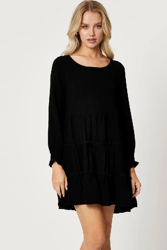 Black Mini Dress Long Sleeve Classic White Mini Dress
