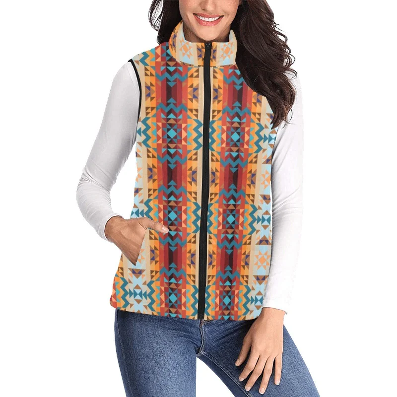Dark Sandway Women's Padded Vest Jacket Fleece Jacket Down Jacket Parka