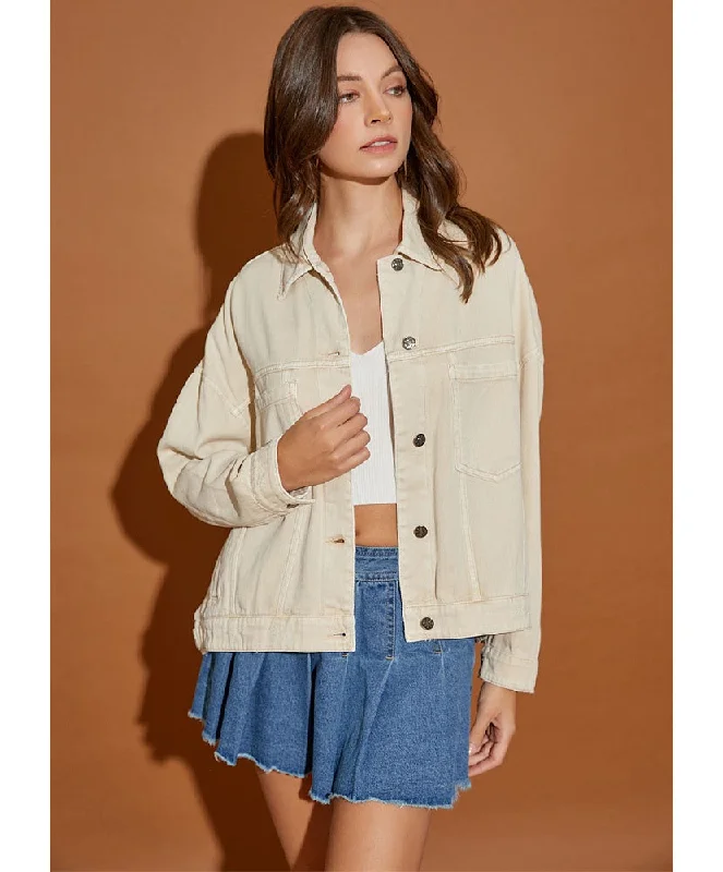 Kayla Back Pleated Denim Jacket Notch Collar Jacket Peter Pan Collar Jacket Cowl Neck Jacket Kayla Back Pleated Denim Jacket Notch Collar Jacket Peter Pan Collar Jacket Cowl Neck Jacket