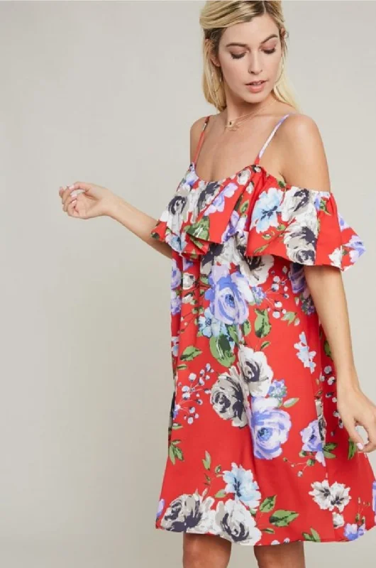 Fun In Floral Mini Dress Fashionable A-Line Mini Dress