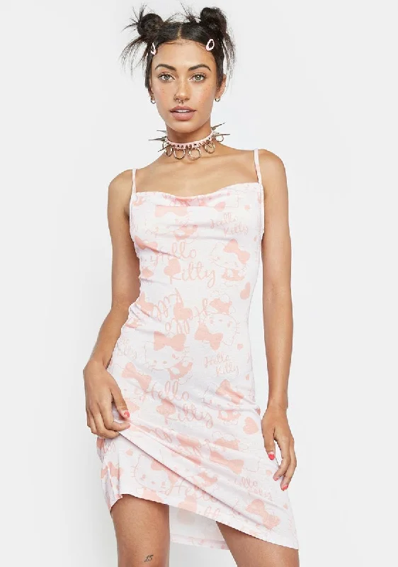 Hello Kitty Bow And Heart Mini Dress Classic Floral Print Mini Dress