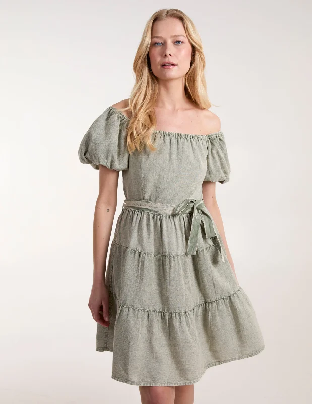 Milkmaid Puff Sleeve Mini Dress Comfortable Bodycon Mini Dress