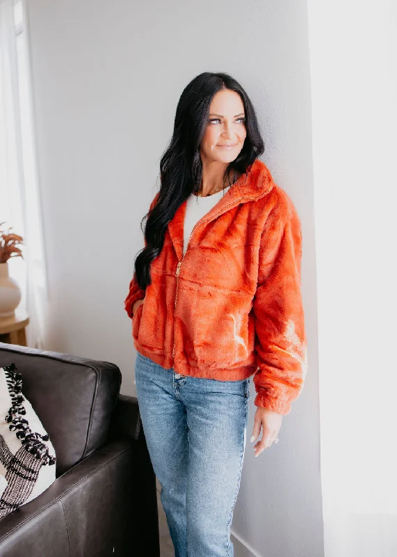 Loren Faux Fur Jacket Snapped Jacket Toggled Jacket Drawstring Jacket