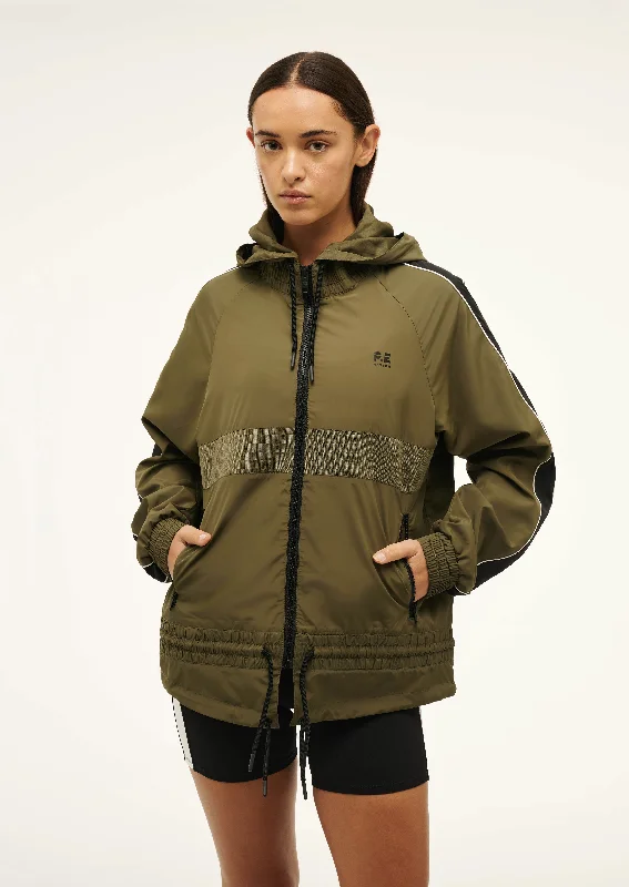 MAN DOWN JACKET IN KHAKI Ribbed Jacket Pleated Jacket Ruffled Jacket