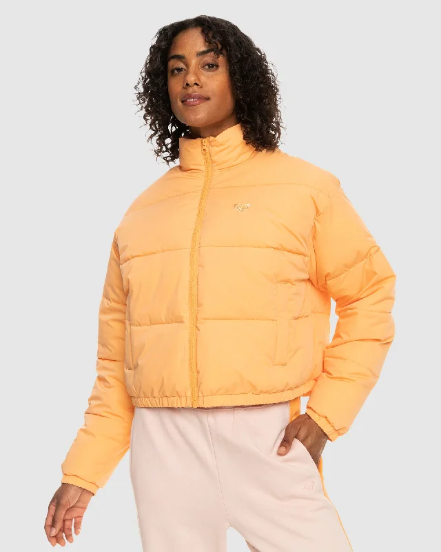 Womens Move & Go Puffer Jacket Cardigan Sweater Pullover